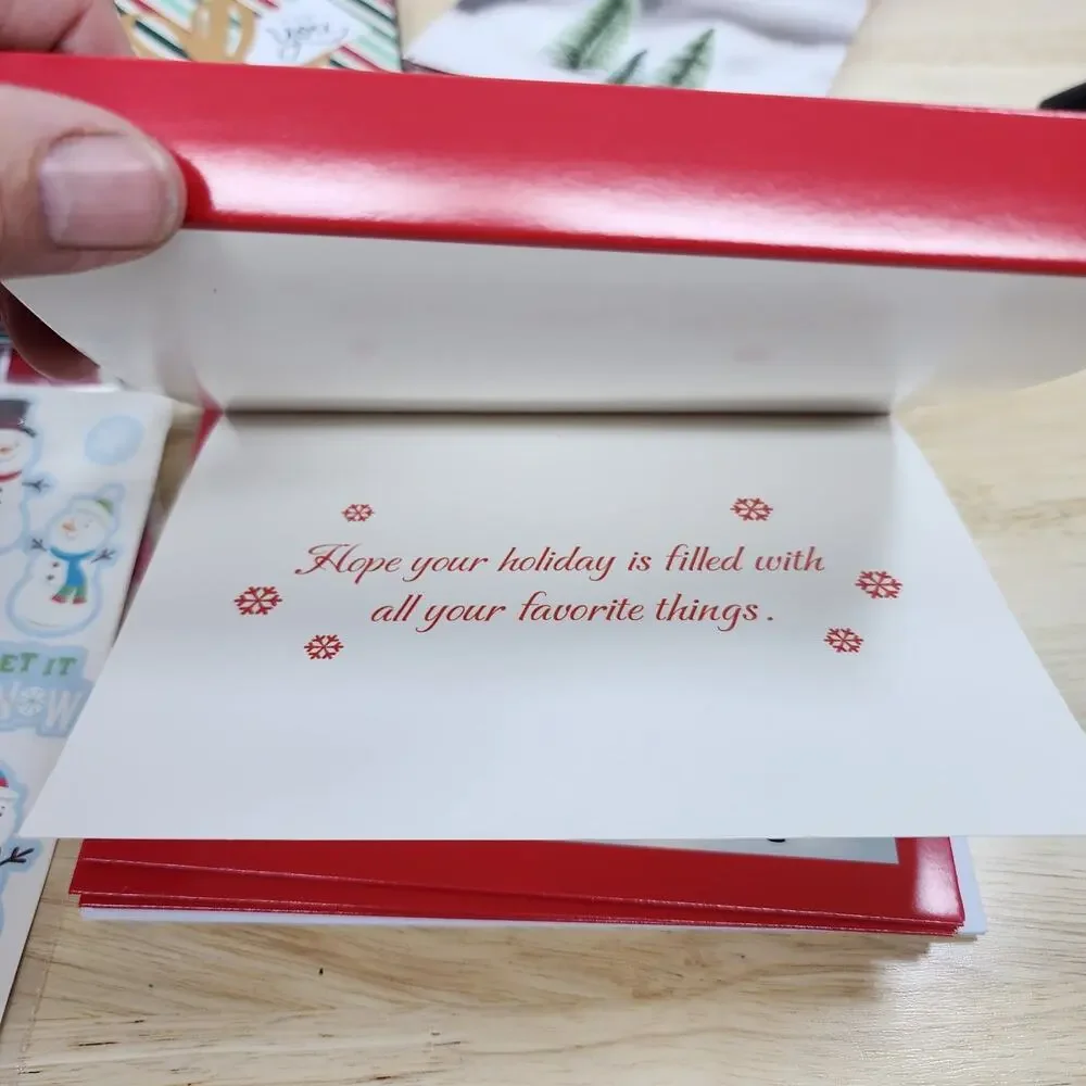 32 Assorted Christmas Greeting Cards w Envelopes Holiday Cards Stickers NOS